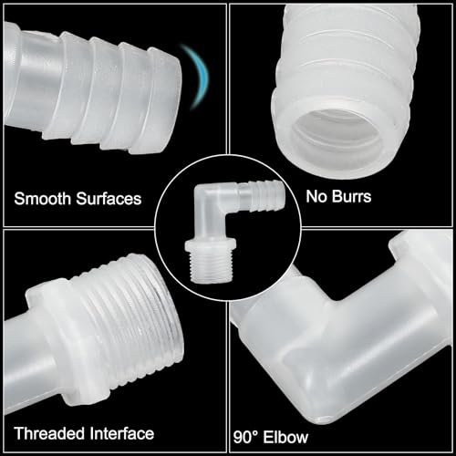 1/2" G x 1/2" slang Barb passen L Elbow Fittings, 5 st Plastic Barbed Wire Pipe Connector Joint Splicer Mender Adapter Unie voor gas brandstof vloeibare lucht 3