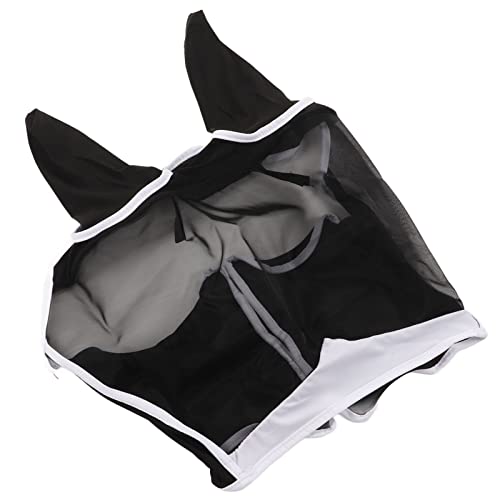 1Pc High Elastische Satin en Mesh Horse Eye Mask Ademend Horse Fly Mask met oren voor paarden