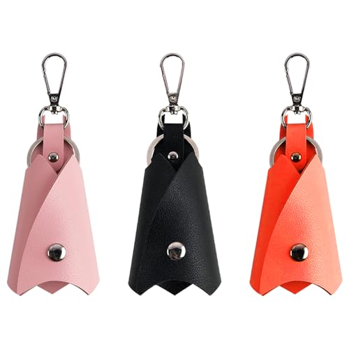 3 stuks lederen sleutelhanger creatieve sleutelhouder Bat Keychain Batvorm Opvouwbare opvouwbare leuke auto Key Case met grote capaciteit auto sleutel geval voor mannen, Multicolour, S