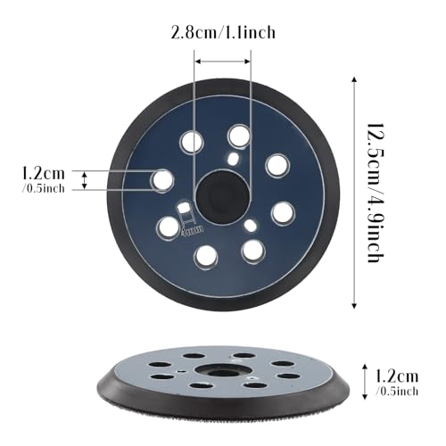 Verpakking van 2 8 Hole Sanding Pads Vervanging Support Platen Velcro Disc Zelfklevende 125mm Vervangingspads voor Willekeurige Orbital Sanders Vervanging Sand Pad voor Makita Vervangingsschijfjes