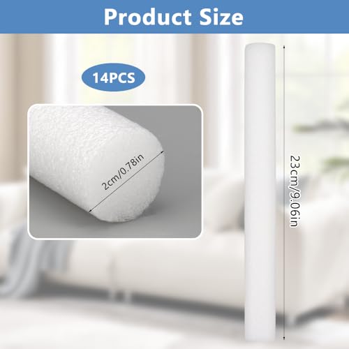 Verpakking van 14 Foam Strips 23 cm Non-Slip Foam Sticks voor Sofa Cover, Eenvoudig te bedienen, Zachte Elastische Foam Rods voor alle soorten sofacovers en diverse meubelnaden