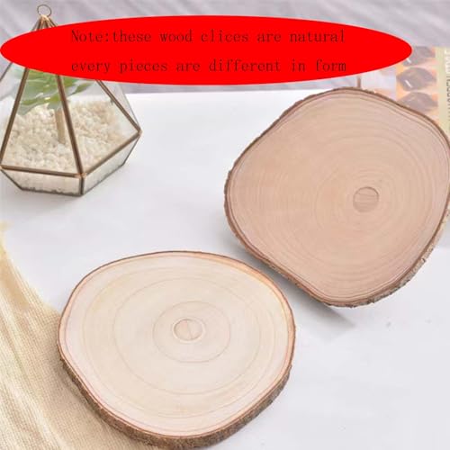 30-34 cm Houten schijven 2 stuks Boomschijven rond voor ambachten Paulownia houten schijven voor tafel decoratie, houten decoratie, kaarsplank, decoratieplaat (30-34 cm/2 stukken) 3