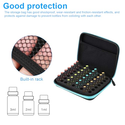 63 compartimenten voor het opslaan van etherische oliën, geschikt voor 1-2ml essentiële olieflessen, globuli zak kan essentiële olie flessen en nagellak flessen op te slaan 4