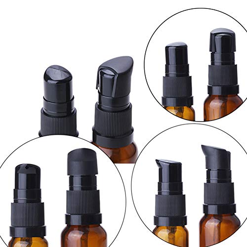 Lege glazen flessen Bruin, 5 stuks 50ml Hervulbare glazen flessen Lotion Dispenser Bruine glazen fles met pomp Essentiële oliën Flessen Reizen Flessen Cream Lotion Fles Pump Fles 3