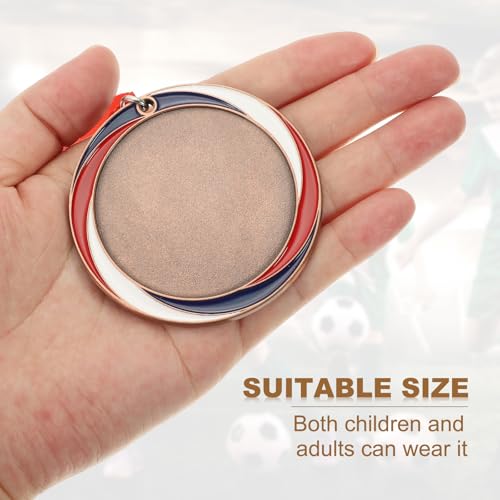 Award medaille, 3e prijs medaille winnaar medaille met rode hals lint voor wedstrijden sportevenementen spelling bijen, 3 inch breed, brons 5