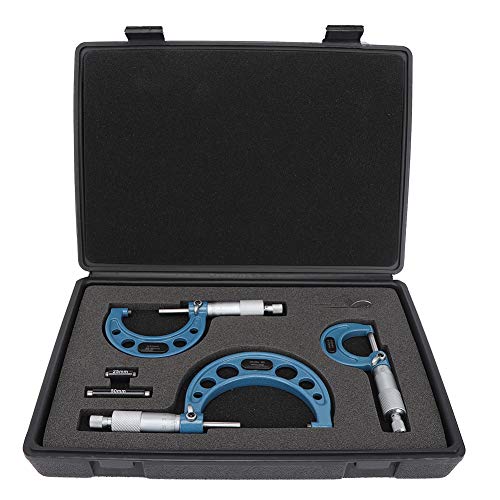 Standaard Buiten MT Micrometer Set Gereedschap 3 stuks Micrometers Past met lagerstaal Materiaal voor Mechanist 0-25mm 25-50mm 50-75mm Blauw zilver