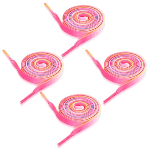 8 Pack 120 cm Rainbow Laces, Kleurrijke platte Laces voor Trainers, Regenboog Gradient Laces voor Trainers, Running Shoes, Sportschoenen