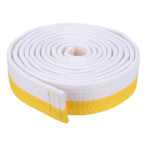 Taekwondo 4x9.8m Gekleurde String Belt Polyester Martial Arts Judo Karate Belt voor Coach Teaching Practice Wit Geel