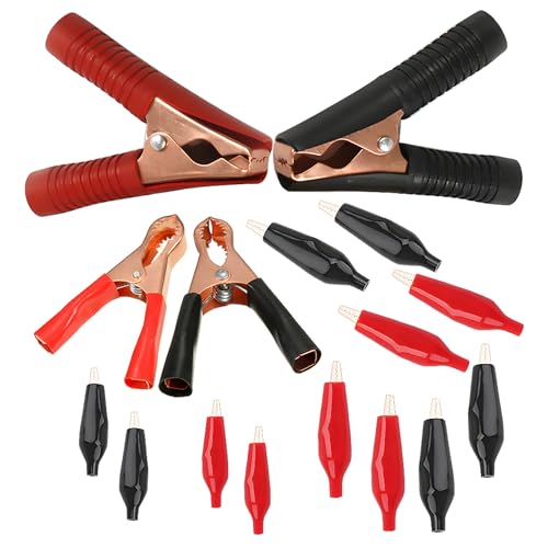 16 stuks Geïsoleerde Crocodile Clips, Auto Crocodile Clips, Batterijkabel Clips, Grote Hardware Crocodile Clamp set voor elektrische test schakelen