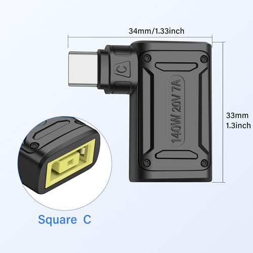PD 140W Vierkant naar type C Power Adapter Slim Tip Input naar USB C Plug met Auto ID Chip PD voor Telefoon Tablet 3