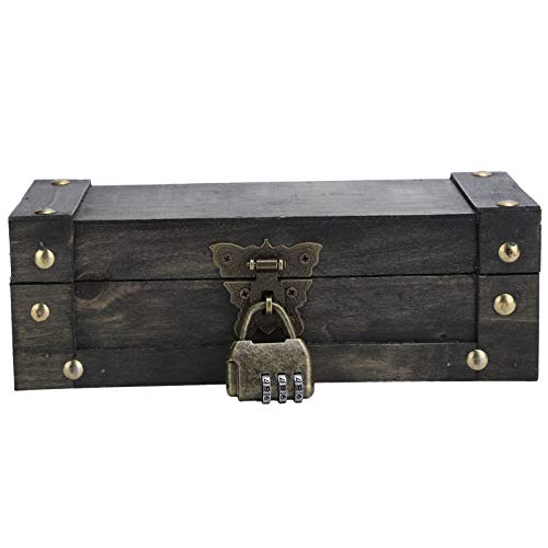 Vintage opslag doos, antieke stijl sieraden ornamenten Organisator Retro Treasure Chest decoratieve schat sieraden kist met slot Home Decoratie borst doos houder sieraden geschenk doos (6702A-DH)