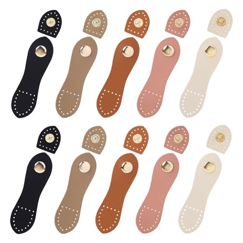 10 set lederen knokkels, PU lederen knoop Sluiting 5 kleuren voor naaien op, lederen portemonnee sluitingen voor portemonnee, telefoon geval, jas, notebook, DIY werk