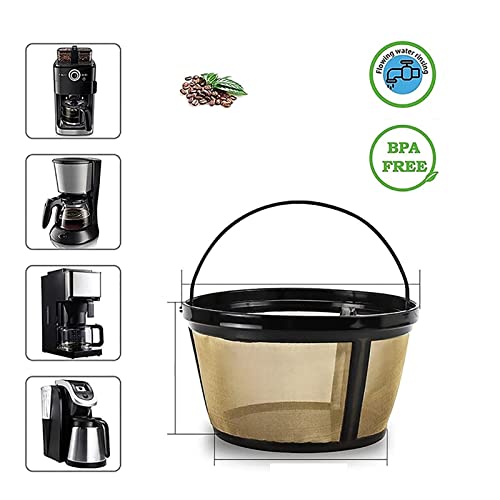 2 herbruikbare koffiefilters, roestvrij stalen koffiemachines, kegel koffiefilter zeef, plaats uw papieren koffiefilters 3