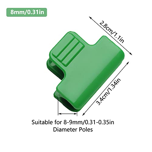 8mm Greenhouse Clamps Plant Clips, Film Row Cover Netting Tunnel Hoop Clip, Garden Hoops Clips, Pack van 30
