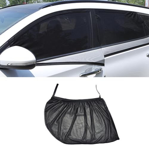 Car Sunscreen Mosquito Net, 1 Paar Auto Zonnescherm Net Gordijn Mesh Window Black Mesh Zijruit Zonnescherm Cover(Front)