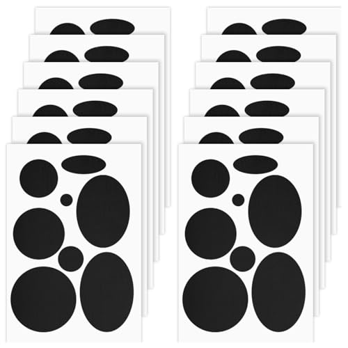 Pak van 12 reparatie patches voor kleding, waterdichte zelf-adhesive patches, Nylon Down Jassen Tenten, slaapzakken en paraplu's reparatie patches, diverse maten en vormen, zwart