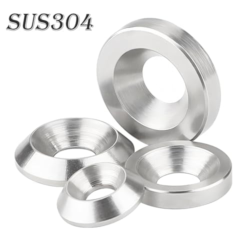 Verpakking van 10 ringen, Roestvrij stalen verzonken kop, M8 x 25 x 5mm bekerringen, decoratieve ringen voor verzonken schroeven 5