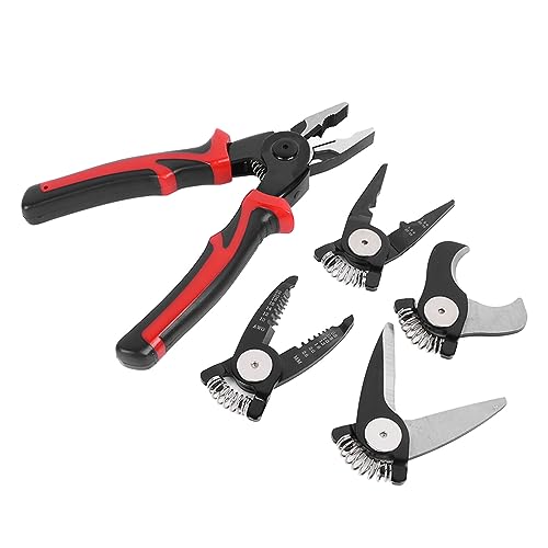 5-in-1 Tangset, gereedschapsset voor het verwijderen van tangen, weerstand tegen stalen slijtage Afneembare hoofd met Opbergbox voor het kreupelen van hardware thuis 5