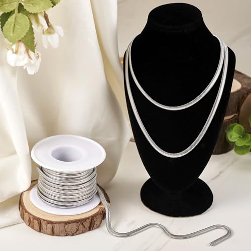 5m 304 Stainless Steel Flat Snake Chains Gevlochten uitbreidingskettingen met Spool voor DIY Mannen vrouwen ketting armband sieraden maken