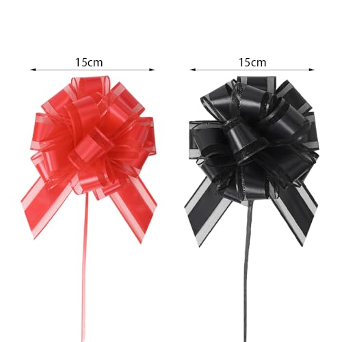 8 st Bogen Lint Pull Bows Wrapping Decoratie set gift wrapping Bows for Party Decorations and Cadeauverpakking, Bruiloft Valentijnsdag Verjaardag Bloemen Decoraties (2 Corlors)