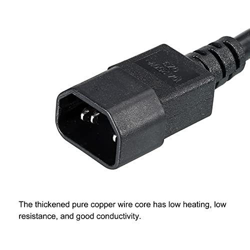 AC voeding, 3 vorken, C14 man tot C15 vrouw, 4.9m, 250V, 10A, PDU uitbreidingskabel voor Elektronica, Laptop, TV, Computer, Printer, Radio, Monitor 5
