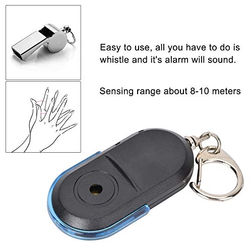 Key Whistle Finder Keychain Draadloze Anti Lost Alarm Key Finder Locator Whistle Sound Led Light met Battery Red (Blauw) 3