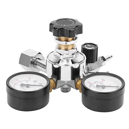 Kooldioxideregulator, Bier Soda Barrel Pressure Relief Valve Home Brew Bier Gas Line assemblage met bevestiging Ring Loop drukmeter uitgang 0-60 Psi 5