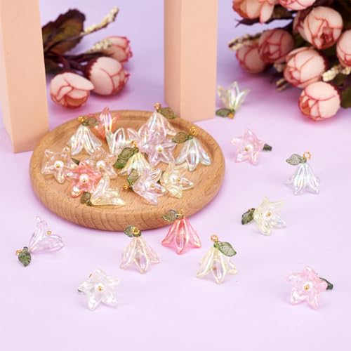 Bloem Bedels voor doe-het-zelver sieraden ketting armband oorbellen hobby ambachten, acryl, parel 5