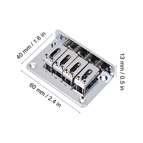 4 Zadelbrug Duurzaam voor Cigar Box elektrische gitaar Bas Ukulelele voor het upgraden van uw gitaar (zilver) 5