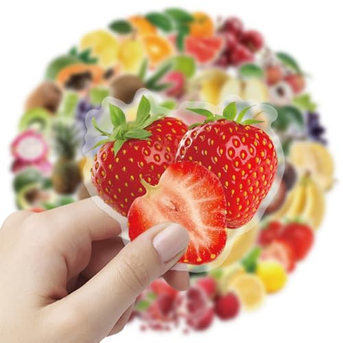 Fruit Stickers voor tieners Volwassenen 50 stuks Fruit Stickers Vinyl Set Auto Motorfiets Fiets Skateboard Snowboard Bagage Laptop Koffer Helm Motorfiets Computer 3