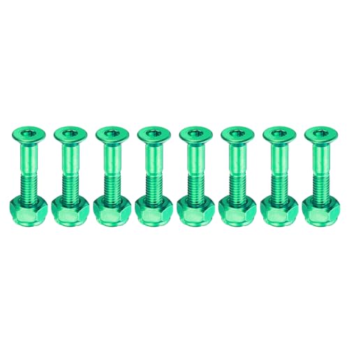 1" Skateboard Hardware Bolt, 8 Set Carbon Steel Truck Montage Schroeven Bolts Noten Set voor Skateboard Cruiser, Groen