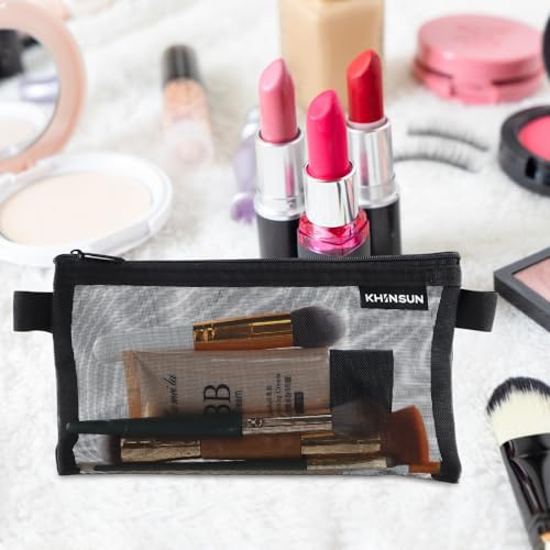 Set van 6 Kleine Transparante Pencil Case met Zipper Organizer Bag Zipper Pen zak Nylon Mesh Multifunctioneel Opslagorganizer 4