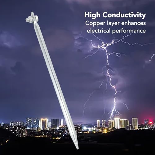 2 Vansse Ground Bars, koperen aarding staven aarding pin kopergoud verguld ijzeren Bars Aarde Pin voor elektrische poorten Antennes Satellietschotels 5