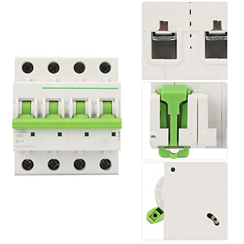 AC 380V/415V Miniature Circuit Breaker 6A/10A/16A/20A/25A 4P Overloadbescherming Luchtschakelaar voor Home Lighting Distribution Lines Solar PV System (16A) 4
