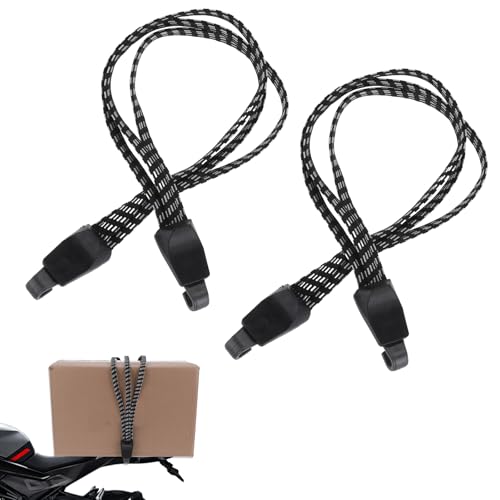 Set van 2 fietsriemen met haken, verstelbare fietsriemen voor bagagehouders, elastische fietstouw, bagagepantser, fietshaakband voor kamperen, bagagerek, motor