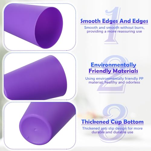 Verpakking van 12 Herbruikbare plastic bekers, Kinderbeker 260 ml, Party Supplies, Kleurrijke Hard Plastic waterglas, 12 kleuren, Regenboog waterglas, Stapelbaar, voor Camping, Barbecue, Reizen 3