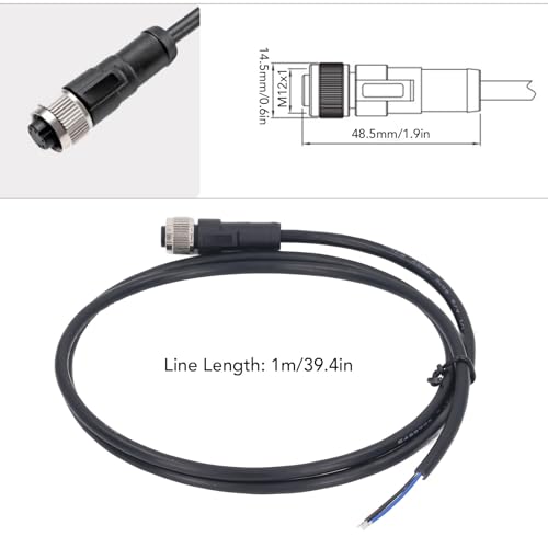 M12 Luchtvaartsensorkabel 4 Pin Aviation Connection Elektrische Kabel Vrouwelijke Connector, DIY en snelle installatie, IP67 Waterdicht