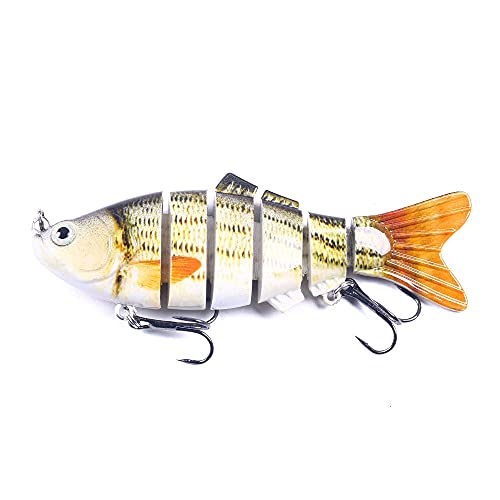 5PCS Fishing Lures,Multi Jointed Pike Lures,Zoetwater Zoutwater Zee Vissen Lures Langzaam Aanrecht met 6 Segments Simulatie Ontwerp 5