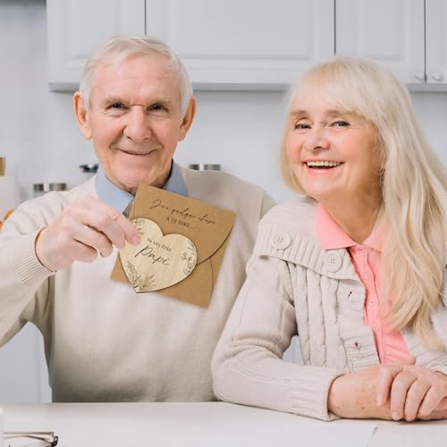 2 st Zwangerschap Aankondiging aan grootouders wenskaart van hout verrassing zwangerschap grootouders met Idde Envelop Gift Teken Franse grootouders 4