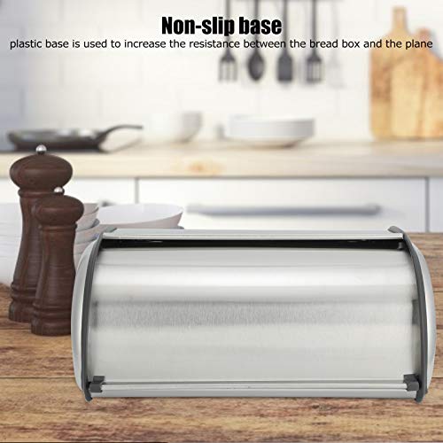 Broodbak voor Keukenbak, Roestvrij stalen broodbak met roldeksel, Broodhouder met deksel, Grote Broodhouder 4
