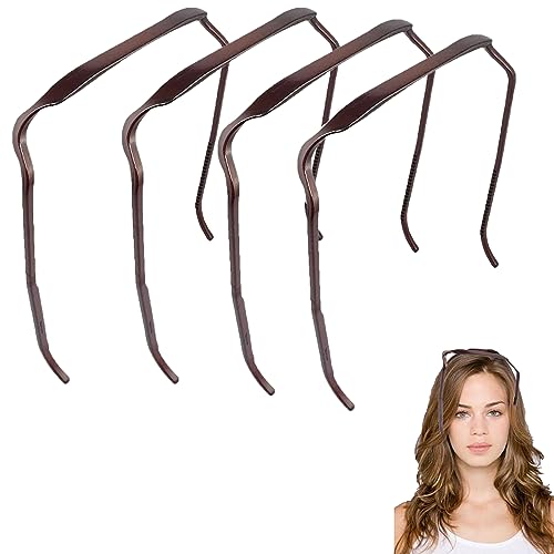 Forlush 4Pcs krullend dikke haar grote hoofdband, onzichtbare haar Hoop, krullend dikke haar hoofdband, voor het bevestigen van haar tijdens make-up, Sport