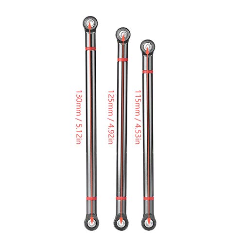 RC Car Chassis Link Rod, 8 Pc ̈1cke Aluminiumlegierung Chassis Link Rod f ̈1r SCX10 1/10 Skala 313mm Radstand RC Crawler Car(Titanium Farbe) 3