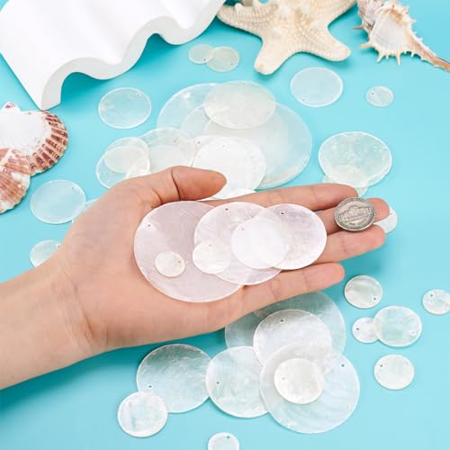 Natuurlijke Shell Charms Flat Ronde Moeder van Parel Shell Charms Natuurlijke Seashell Hangers Coin Charms voor sieraden maken DIY Craft Home Decor 5