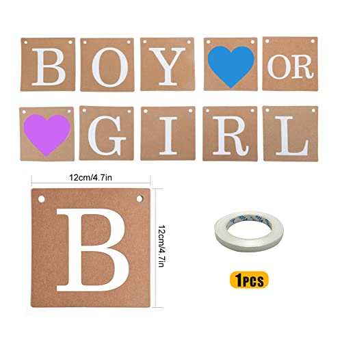 Geslacht onthullen banner, herbruikbare kraft papier jongen of meisje banner geslacht onthul baby douche banner geslacht onthullen decoraties voor partij benodigdheden zwangerschap aankondiging 3