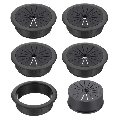 50mm Bureau Grommet, 5st Bureau Cord, Hole Cover, Bureau Kabel, Hole Grommet, Stevig ABS Plastic, Rond voor Kabels, Kasten, Bureaublad Uitrusting, Organiseren Bedrading, Zwart
