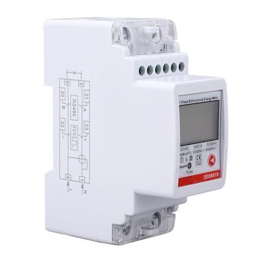 Single Phase Two Way Energy Meter Din Rail Mount KWh meter met RS485 Comm AC230V 5A 3