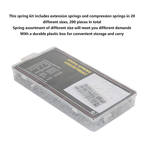 200Pcs/Set 20 Maten Verbinding, Torsie Spring Trek uit Compressie Veren Assortiment Metaal Veren Kit met Doos 4