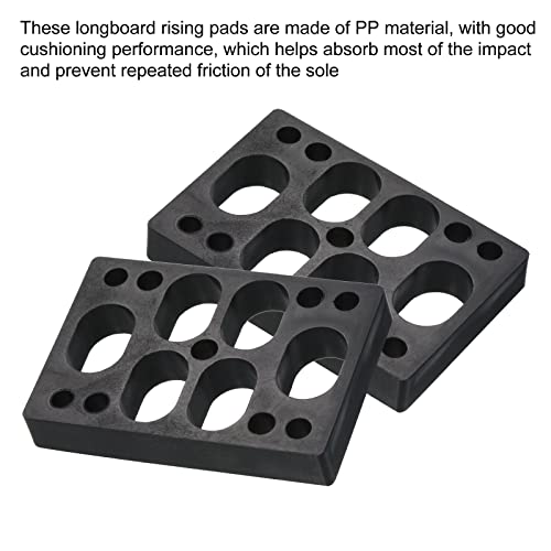 12mm(0.47") Skateboard Riser Pads, 4 Pack Plastic Longboard Riser Pads Hoek Wedge Shock Pads voor Skateboard Truck, Zwart 4