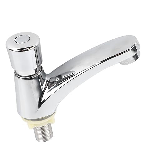 Tijd Vertraging Basin Faucet, Anti-drop Zelfvergrendeling Tijd Vertraging Faucet Water Saving drukschakelaar Duurzame koperlegering voor openbaar toilet 5