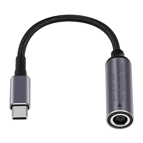PD DC 7.4mm x 5mm Bushing (7.4mm x 0.6mm) Invoer naar USB Type C Plug, Power Charging Cable, DC7450 naar Type C uitbreiding Kabel met automatische PD identificatiechip, voor telefoons